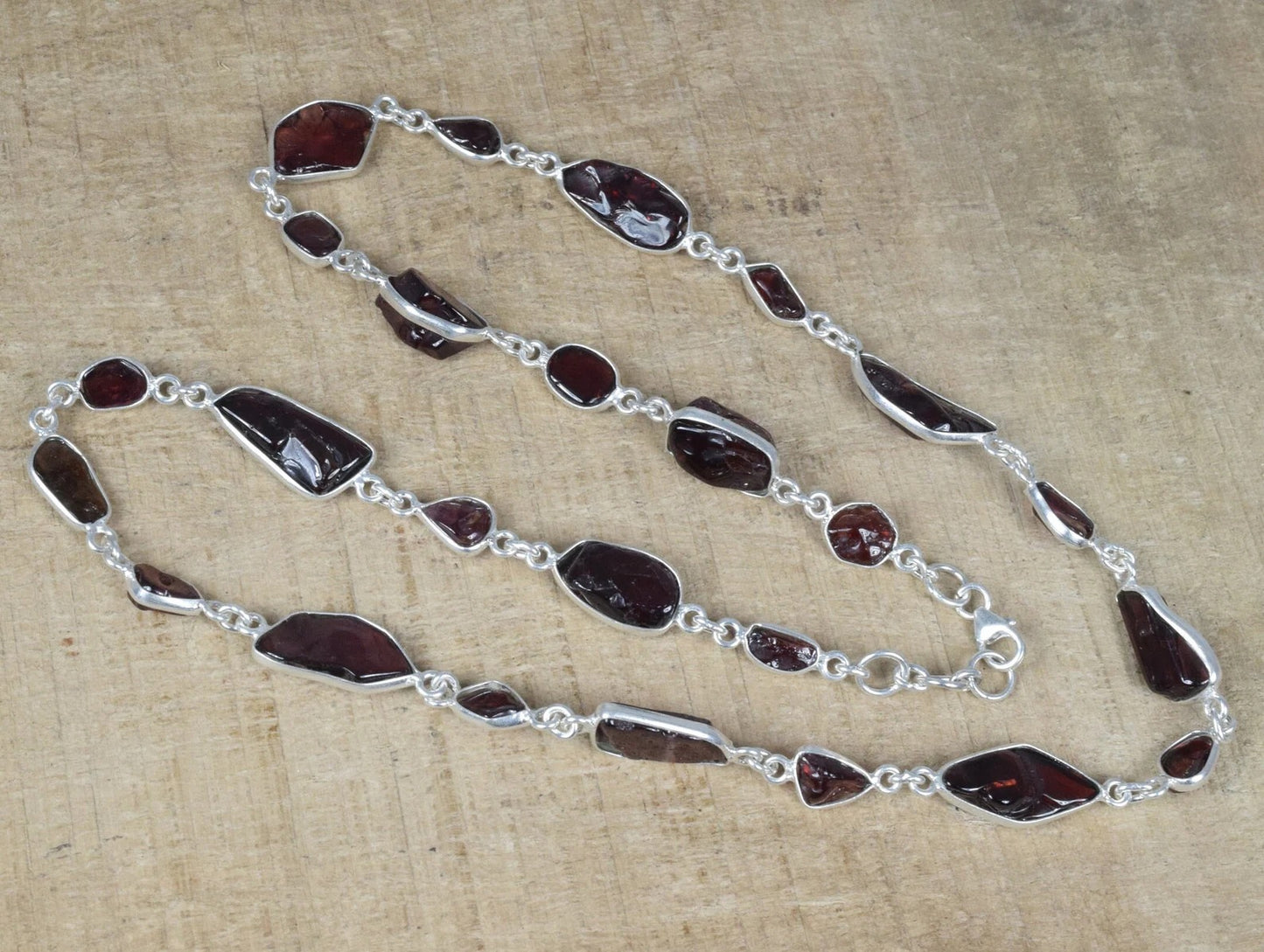 Rough Hessonite Garnet 925 Sterling Silver Necklace (Copy)