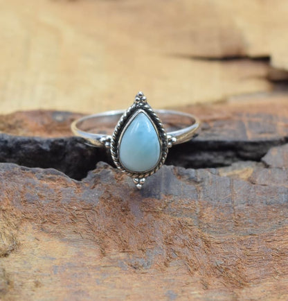 Kismet Blue Larimar 925 Sterling Silver Ring