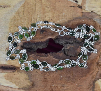 Green Tourmaline 925 Sterling Silver Necklace