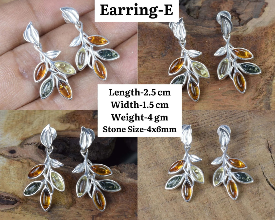 Baltic Amber Hook 925 Sterling Silver Earring