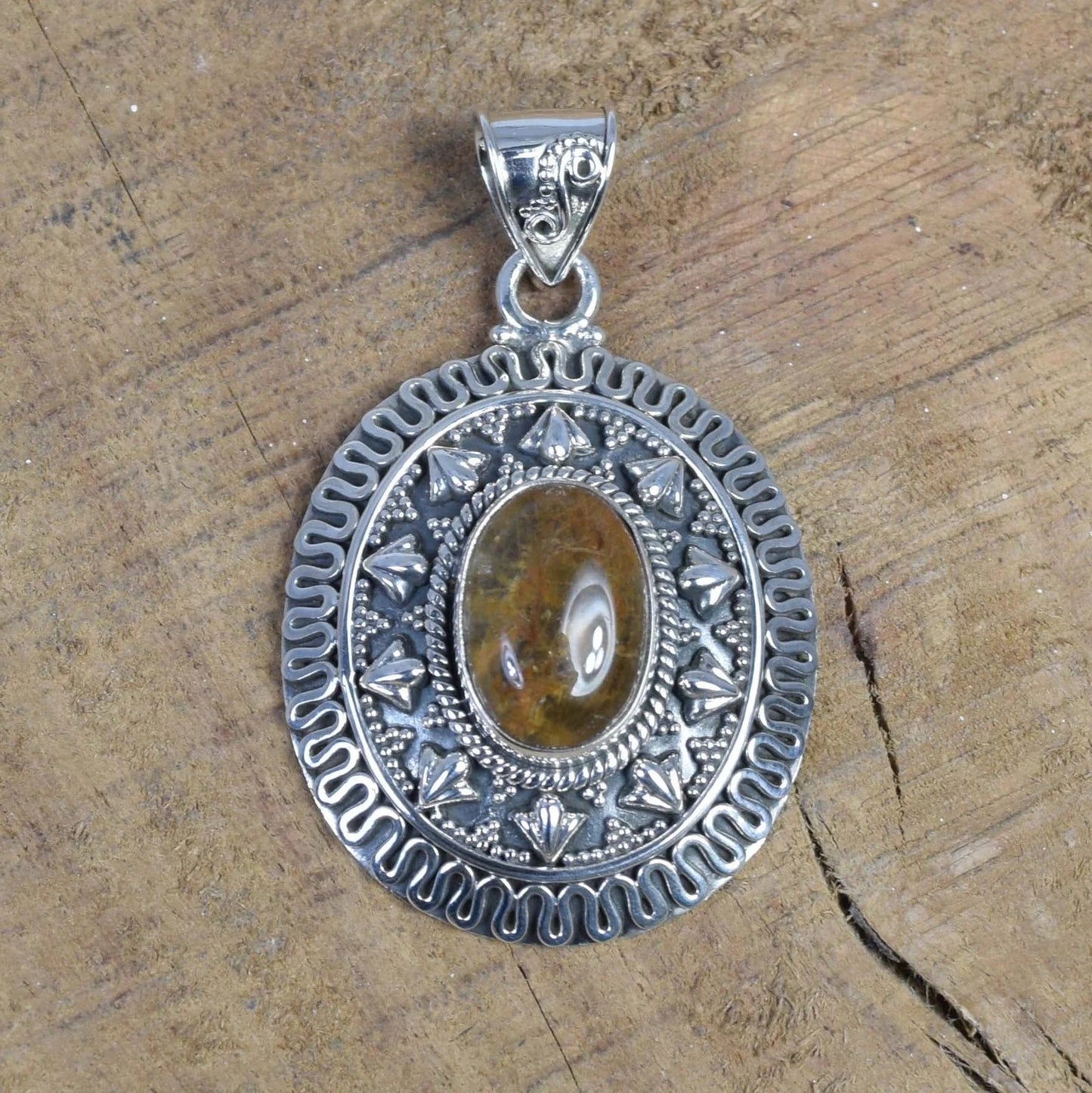 Golden Rutile 925 Sterling Silver Pendant