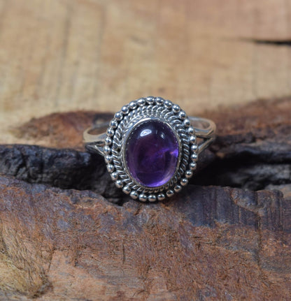 Purple Amethyst 925 Sterling Silver Ring