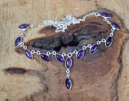 Purple Amethyst 925 Sterling Silver Necklace