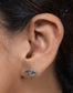 925 Sterling Silver Plain Double Heart Stud Earring
