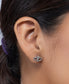 925 Sterling Silver Plain Double Heart Stud Earring