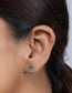 925 Sterling Silver Plain Rose flower Stud Earring