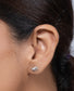 925 Sterling Silver Plain Elephant Style Stud Earring