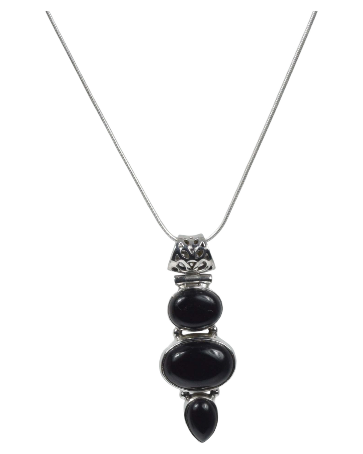 Black Onyx 925 Sterling Silver Gemstone Necklace