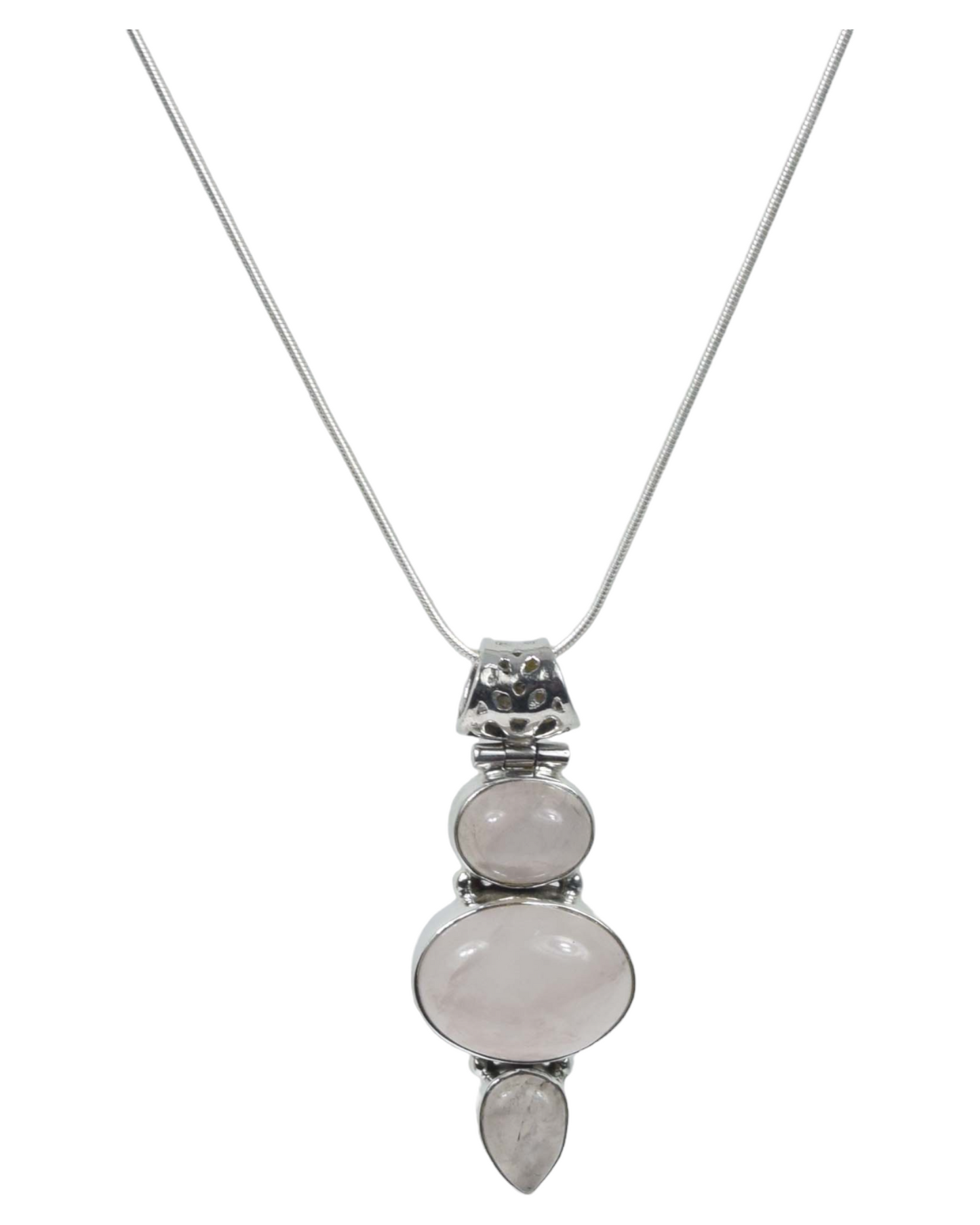 Rose Quartz 925 Sterling Silver Gemstone Necklace
