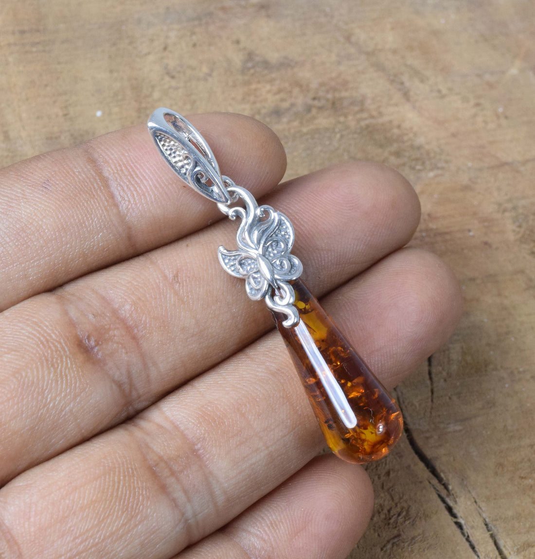 Baltic Amber 925 Sterling Silver Natural Gemstone Pendant