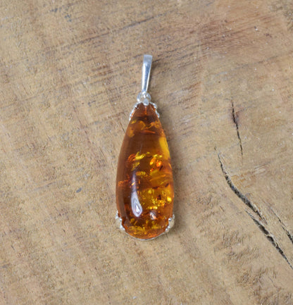 Baltic Amber 925 Sterling Silver Pendant