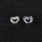 925 Sterling Silver Plain Open Heart Stud Earring