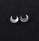 925 Sterling Silver Plain Half Moon Stud Earring
