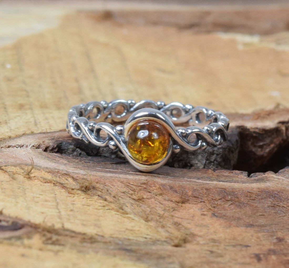 Baltic Amber 925 Sterling Silver Ring