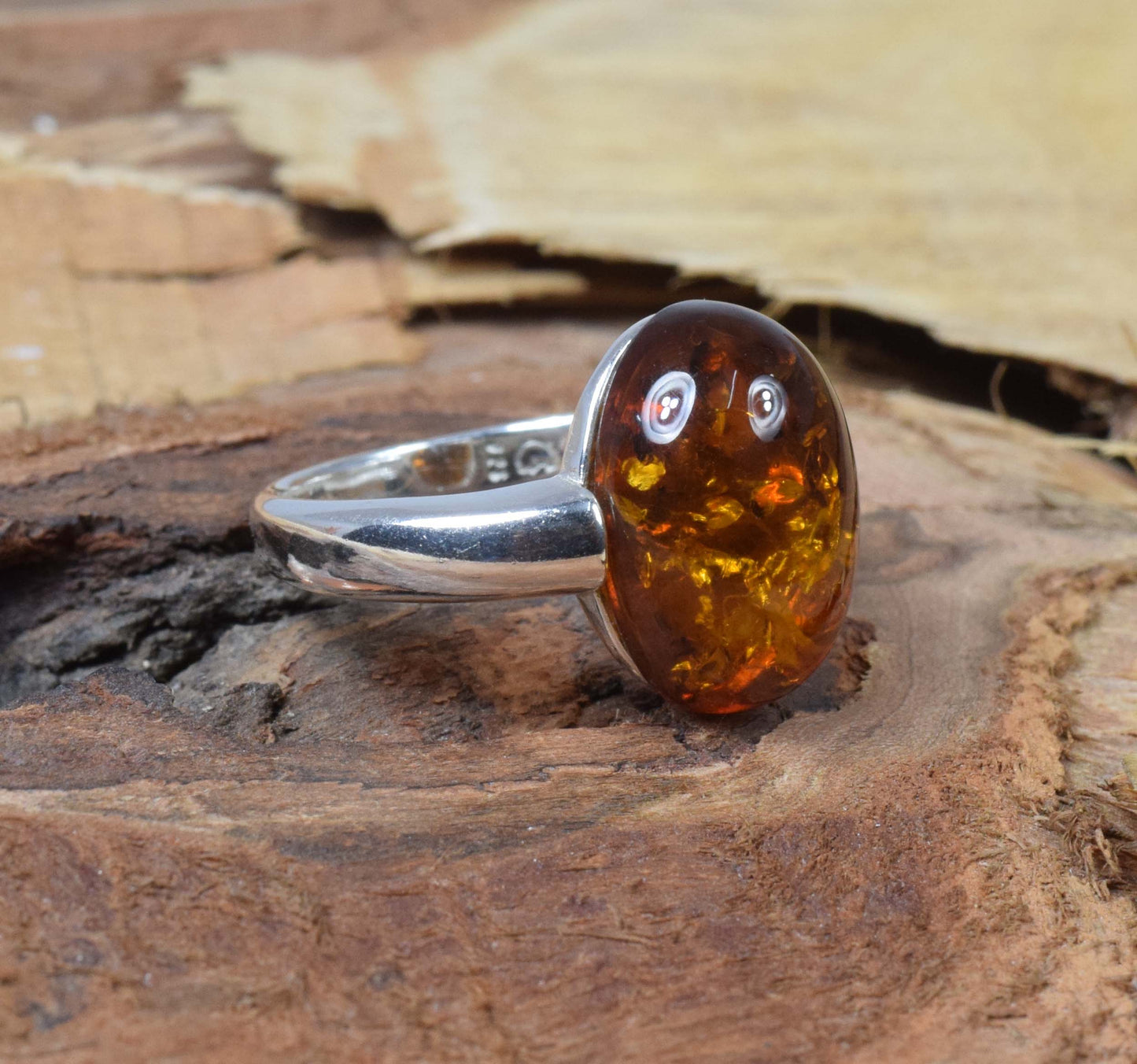 Baltic Amber 925 Sterling Silver Ring