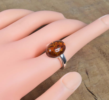 Baltic Amber 925 Sterling Silver Ring