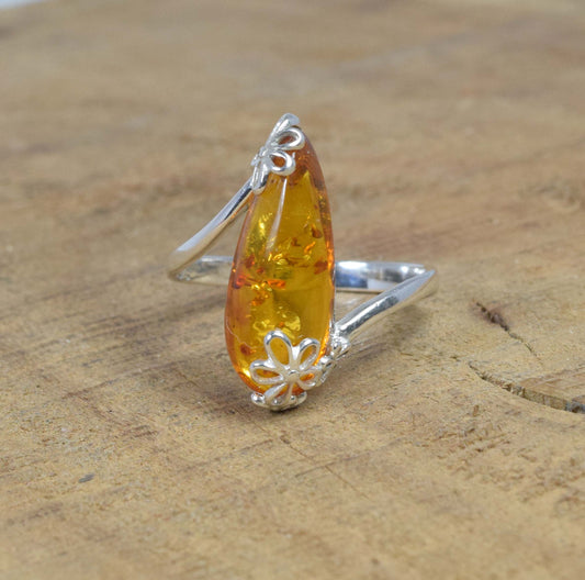 Baltic Amber 925 Sterling Silver Ring