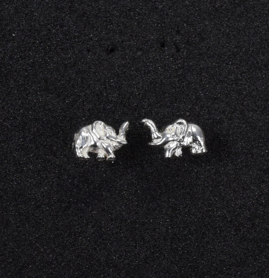 925 Sterling Silver Plain Elephant Style Stud Earring