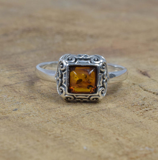 Baltic Amber 925 Sterling Silver Ring