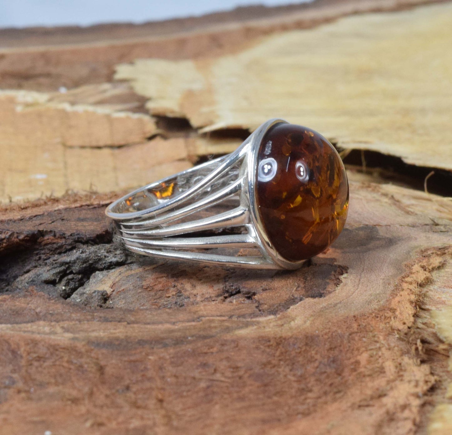 Baltic Amber 925 Sterling Silver Ring