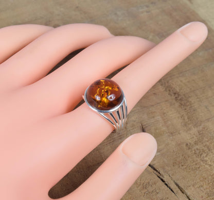 Baltic Amber 925 Sterling Silver Ring