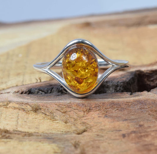 Baltic Amber 925 Sterling Silver Ring