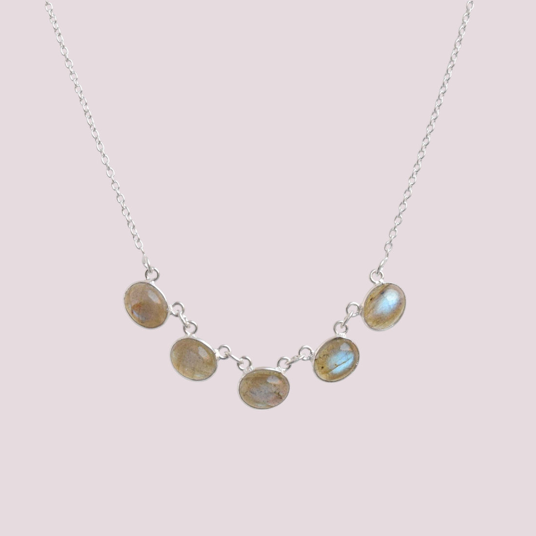 925 Sterling Silver Natural Gemstone Choker Necklace