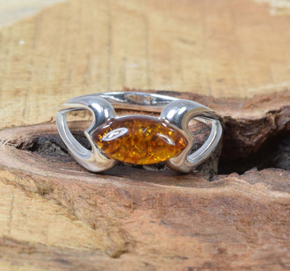 Baltic Amber 925 Sterling Silver Ring