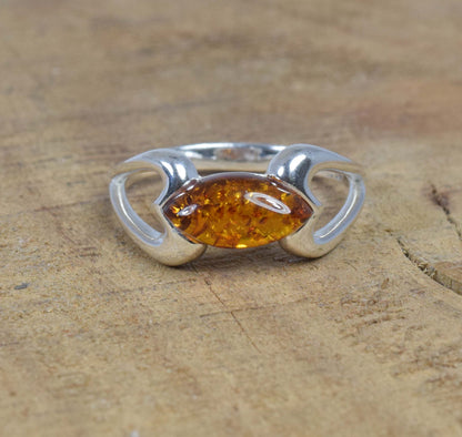 Baltic Amber 925 Sterling Silver Ring