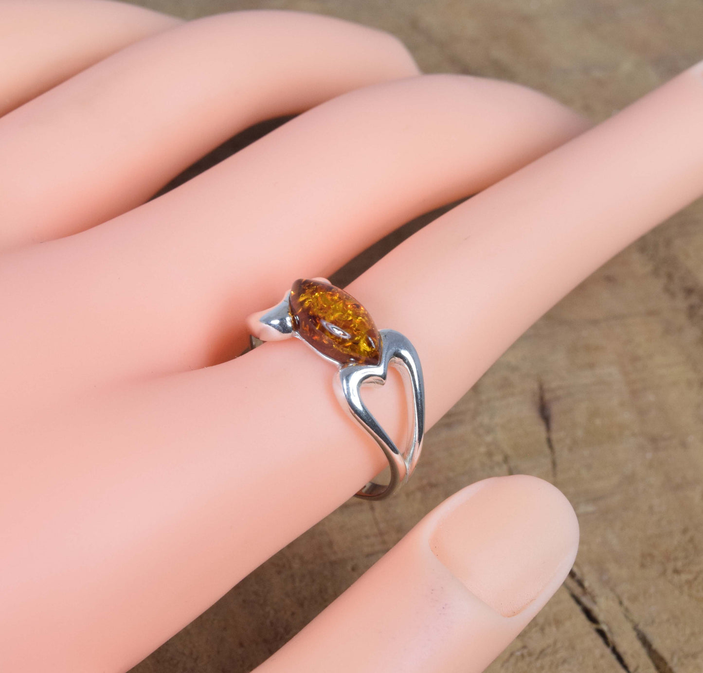 Baltic Amber 925 Sterling Silver Ring