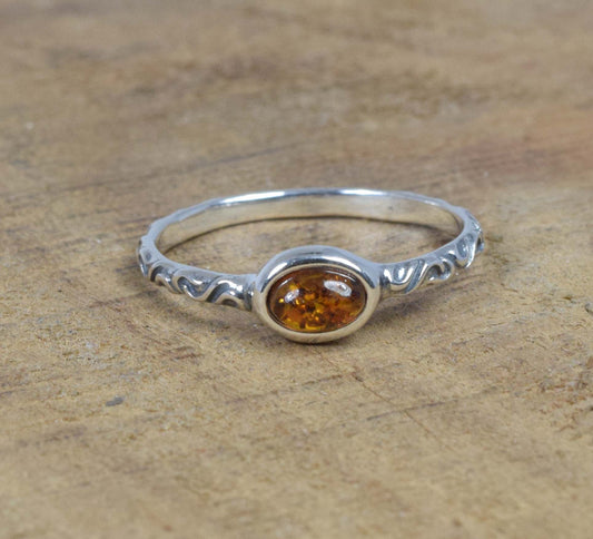 Baltic Amber 925 Sterling Silver Ring