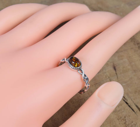 Baltic Amber 925 Sterling Silver Ring