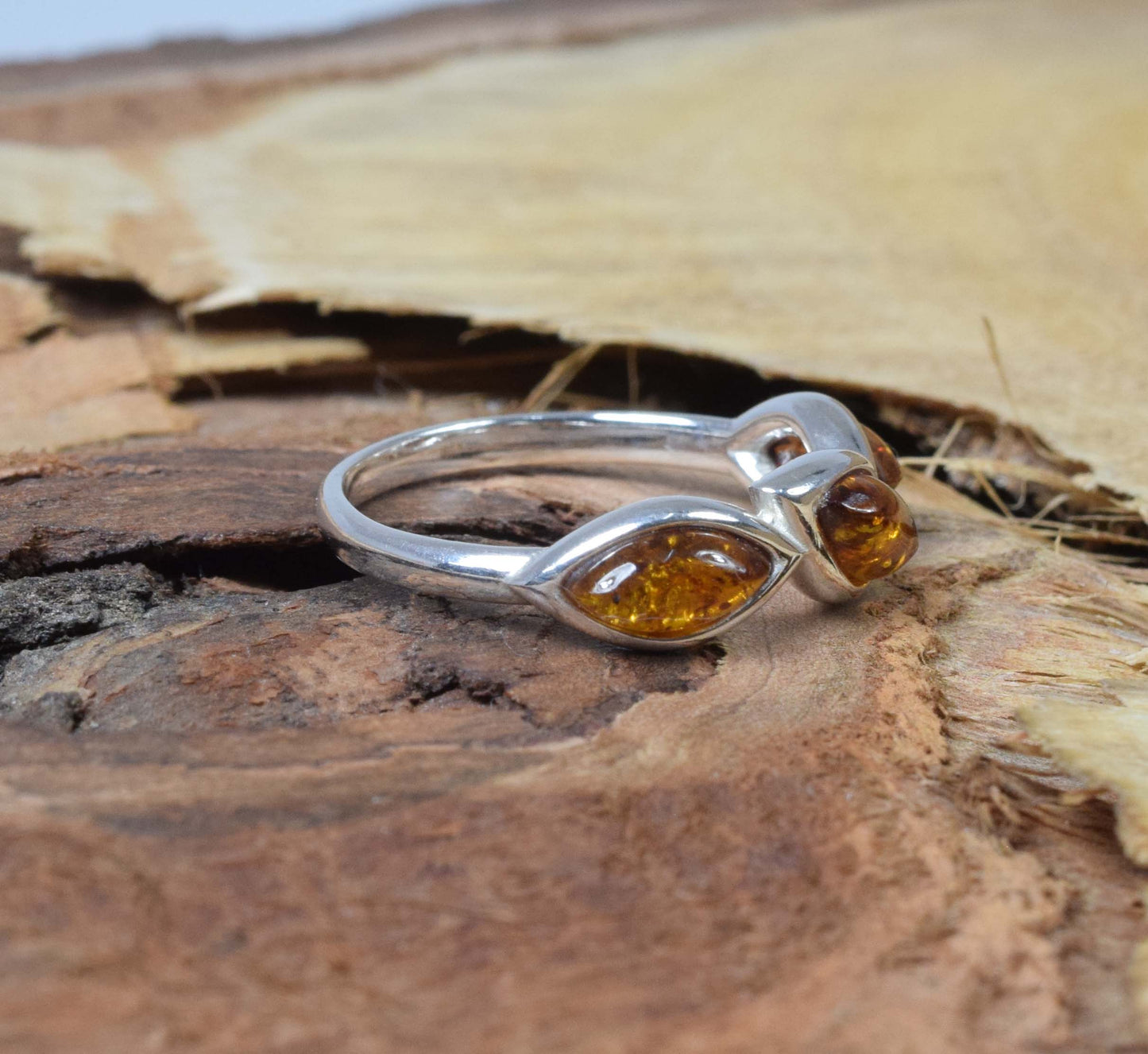 Baltic Amber 925 Sterling Silver Ring