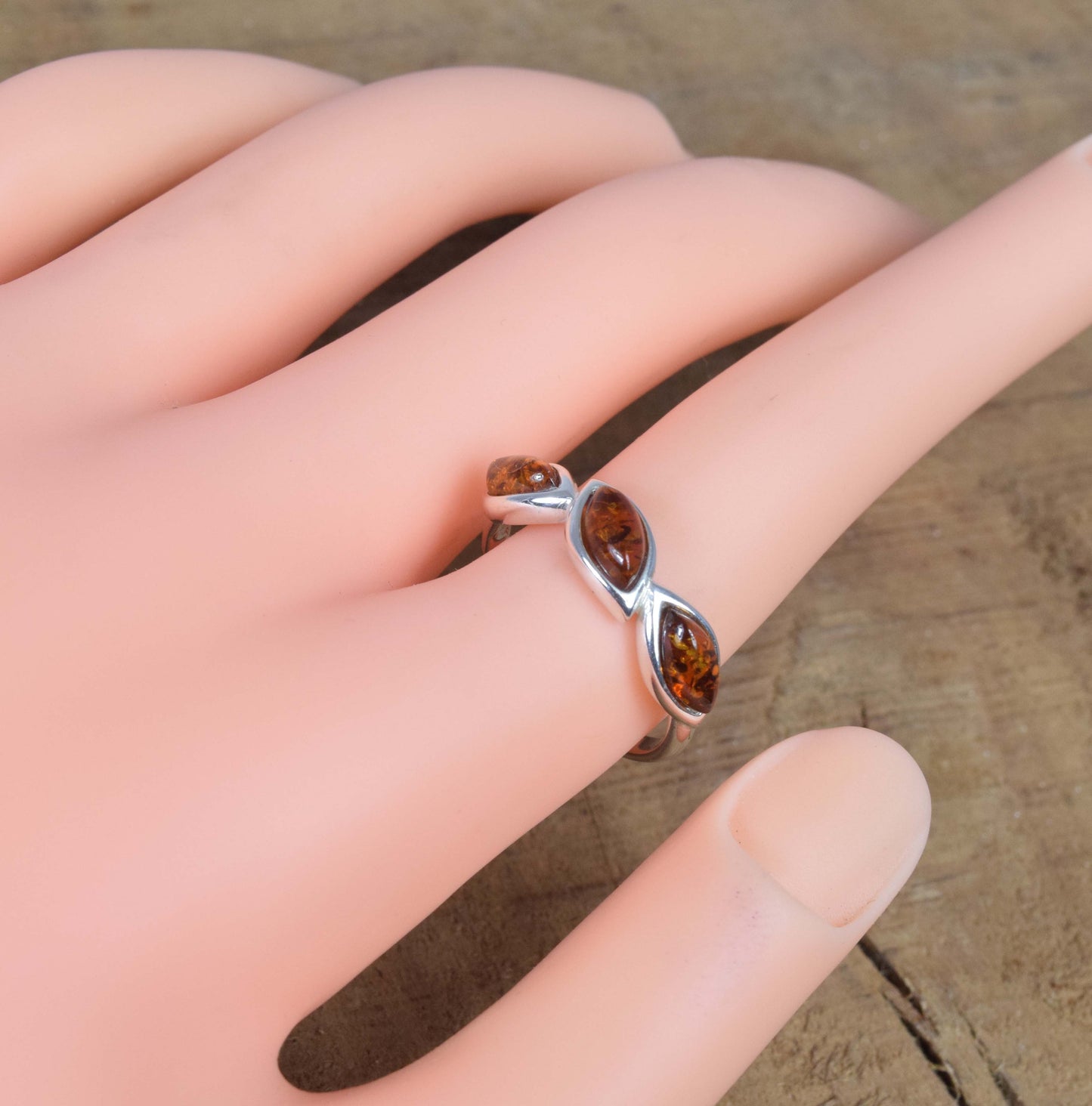 Baltic Amber 925 Sterling Silver Ring