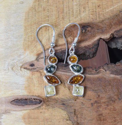 Baltic Amber Hook 925 Sterling Silver Earring