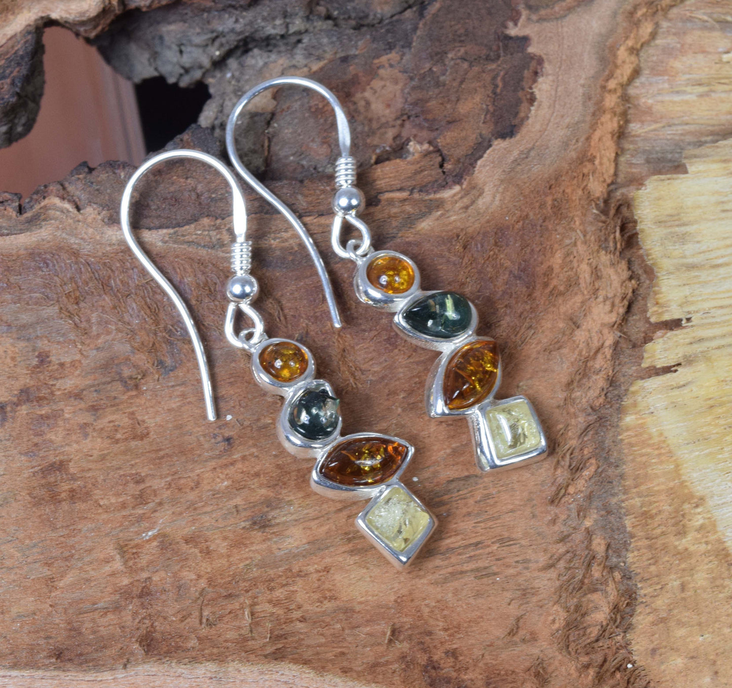 Baltic Amber Hook 925 Sterling Silver Earring