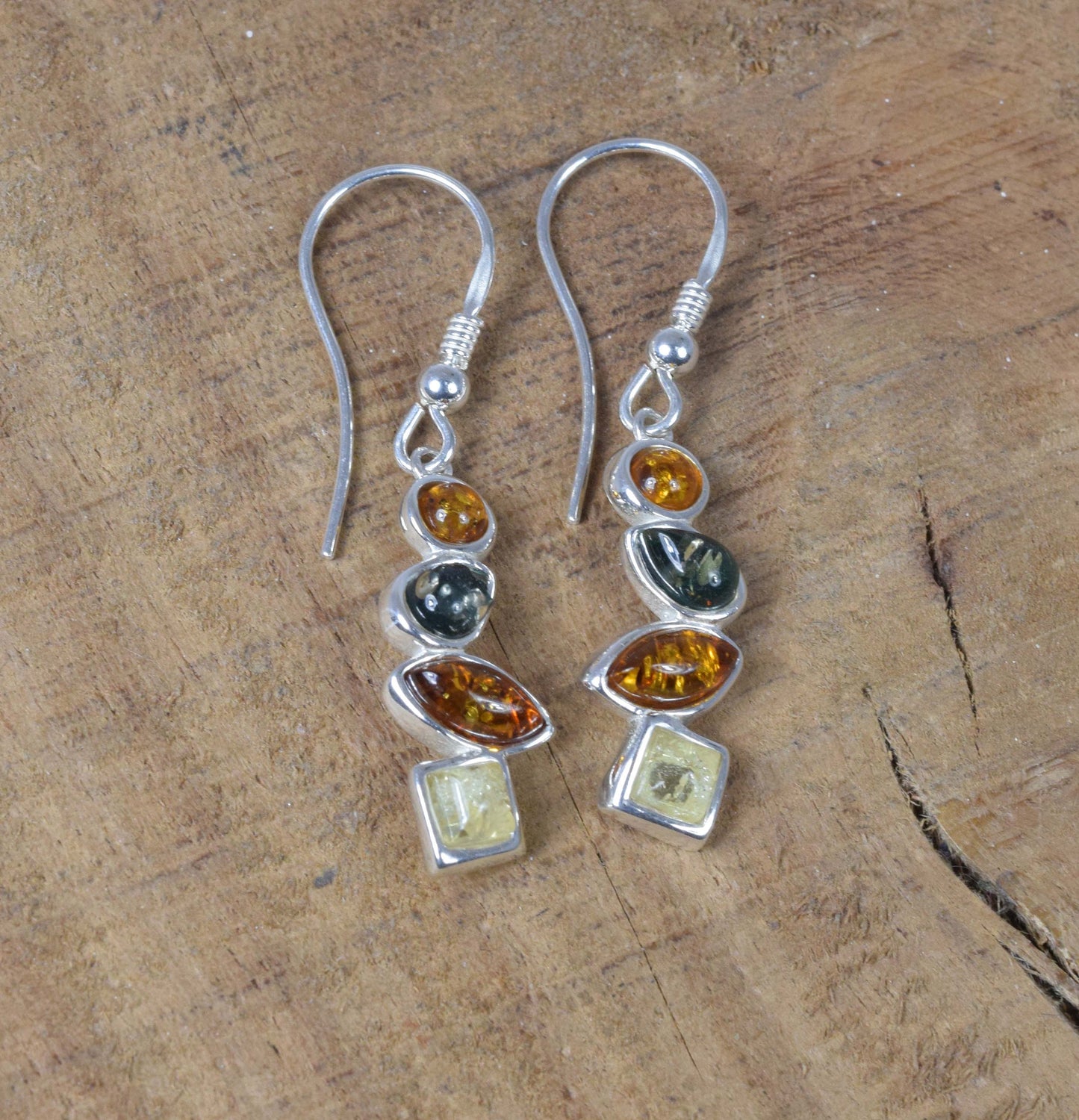 Baltic Amber Hook 925 Sterling Silver Earring