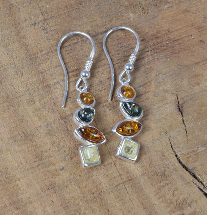 Baltic Amber Hook 925 Sterling Silver Earring