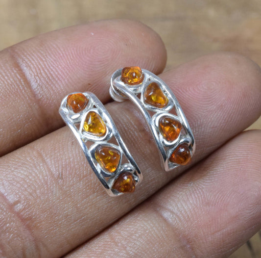 Baltic Amber Hook 925 Sterling Silver Earring