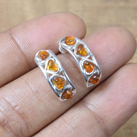 Baltic Amber Hook 925 Sterling Silver Earring