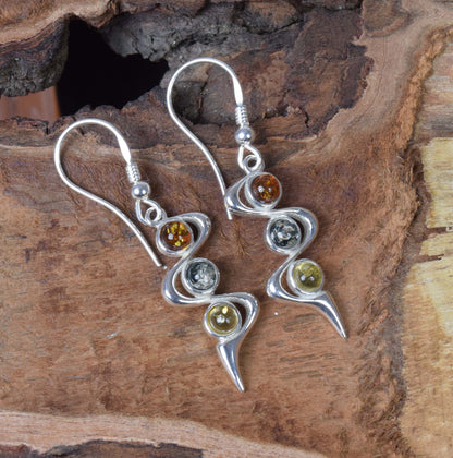 Baltic Amber Hook 925 Sterling Silver Earring