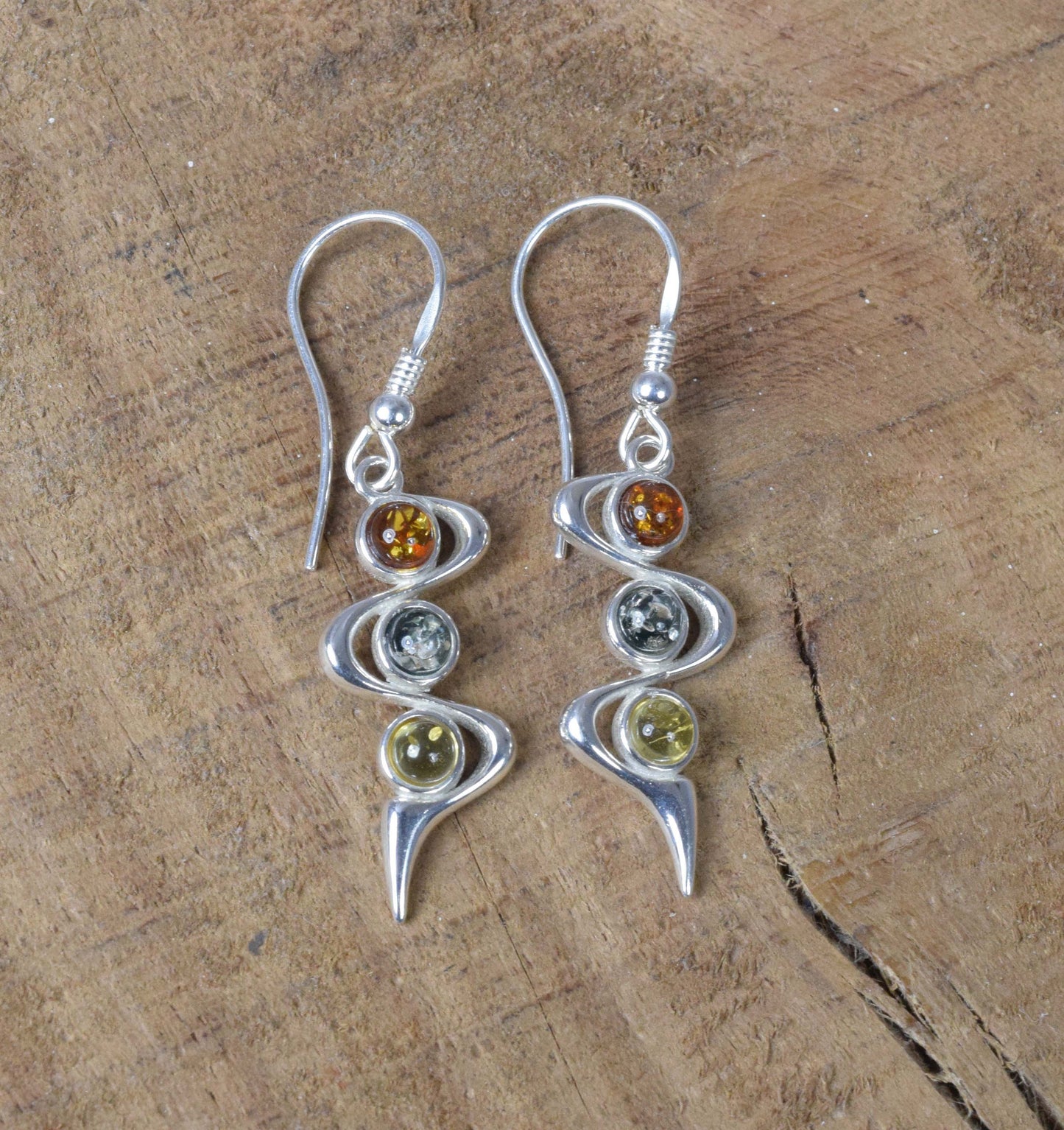 Baltic Amber Hook 925 Sterling Silver Earring