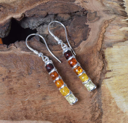 Baltic Amber Hook 925 Sterling Silver Earring