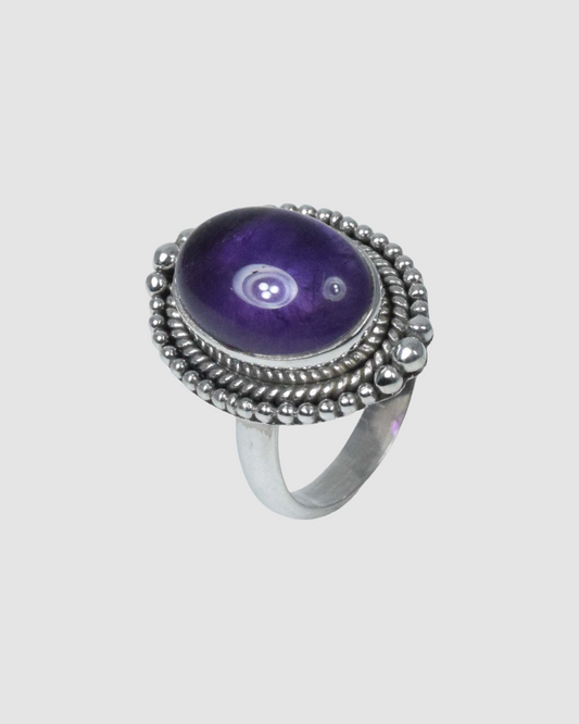 Purple Amethyst 925 Sterling Silver Gemstone Ring