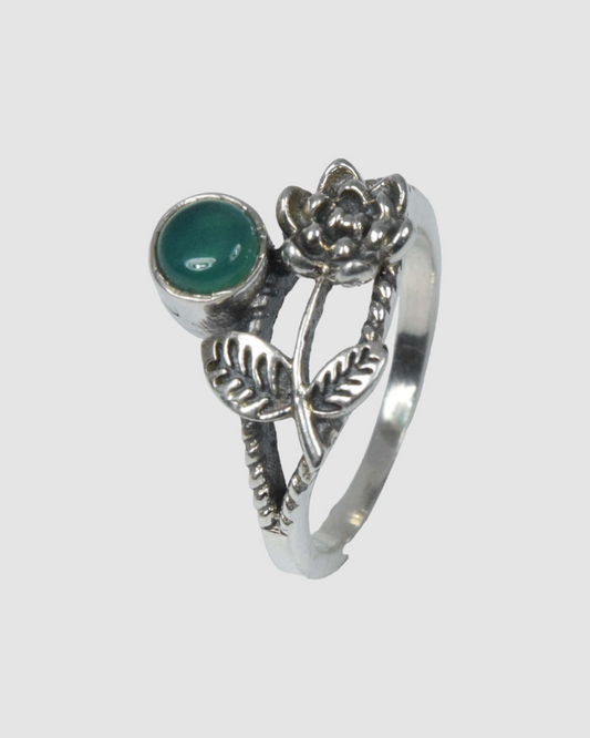 Green Onyx 925 Sterling Silver Gemstone Ring