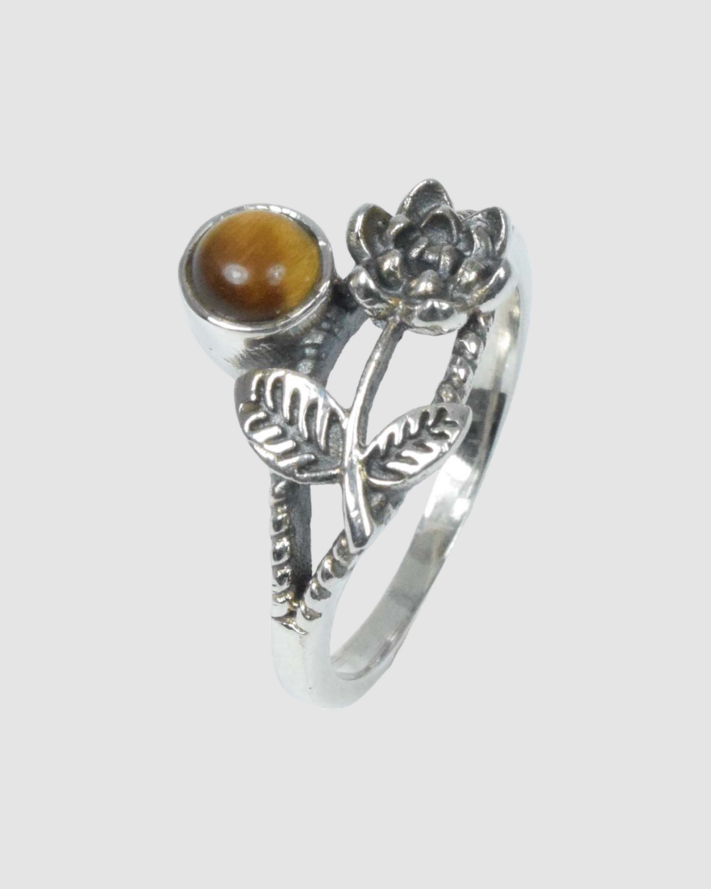 Tiger Eye 925 Sterling Silver Gemstone Ring