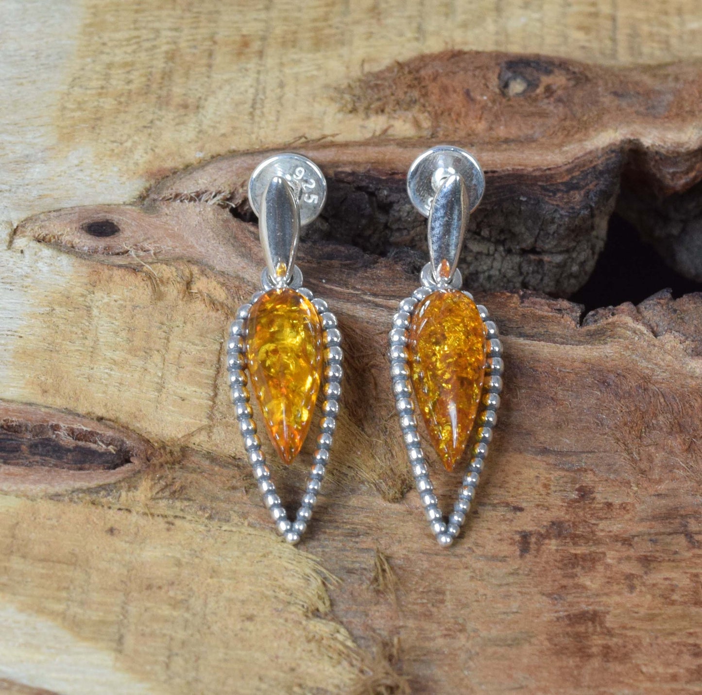 Baltic Amber Hook 925 Sterling Silver Earring