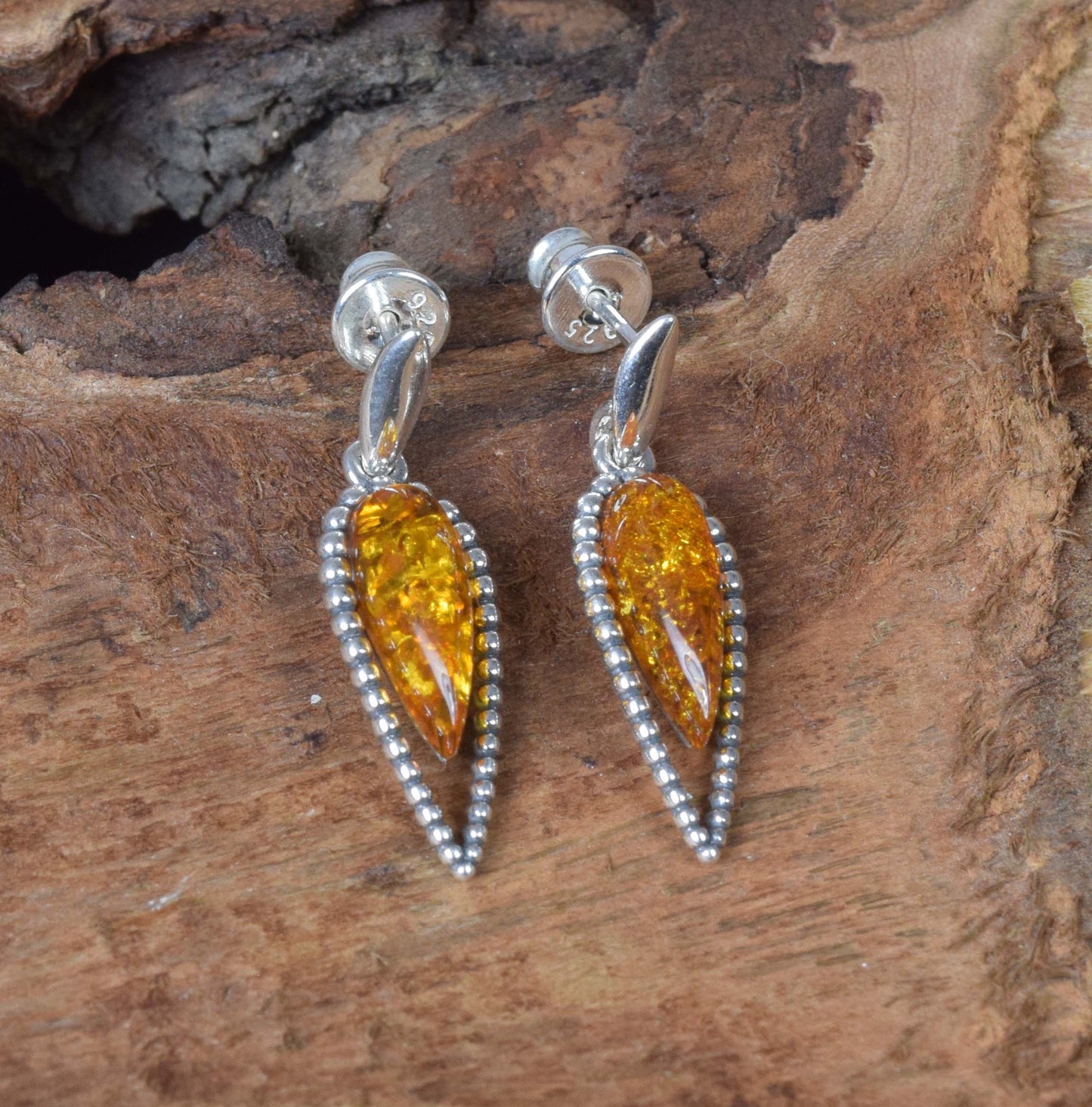 Baltic Amber Hook 925 Sterling Silver Earring