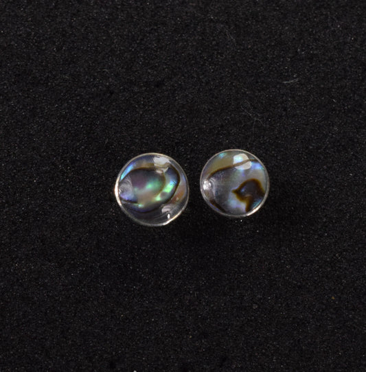 925 Sterling Silver Gemstone Abalone Shell Stud Earring