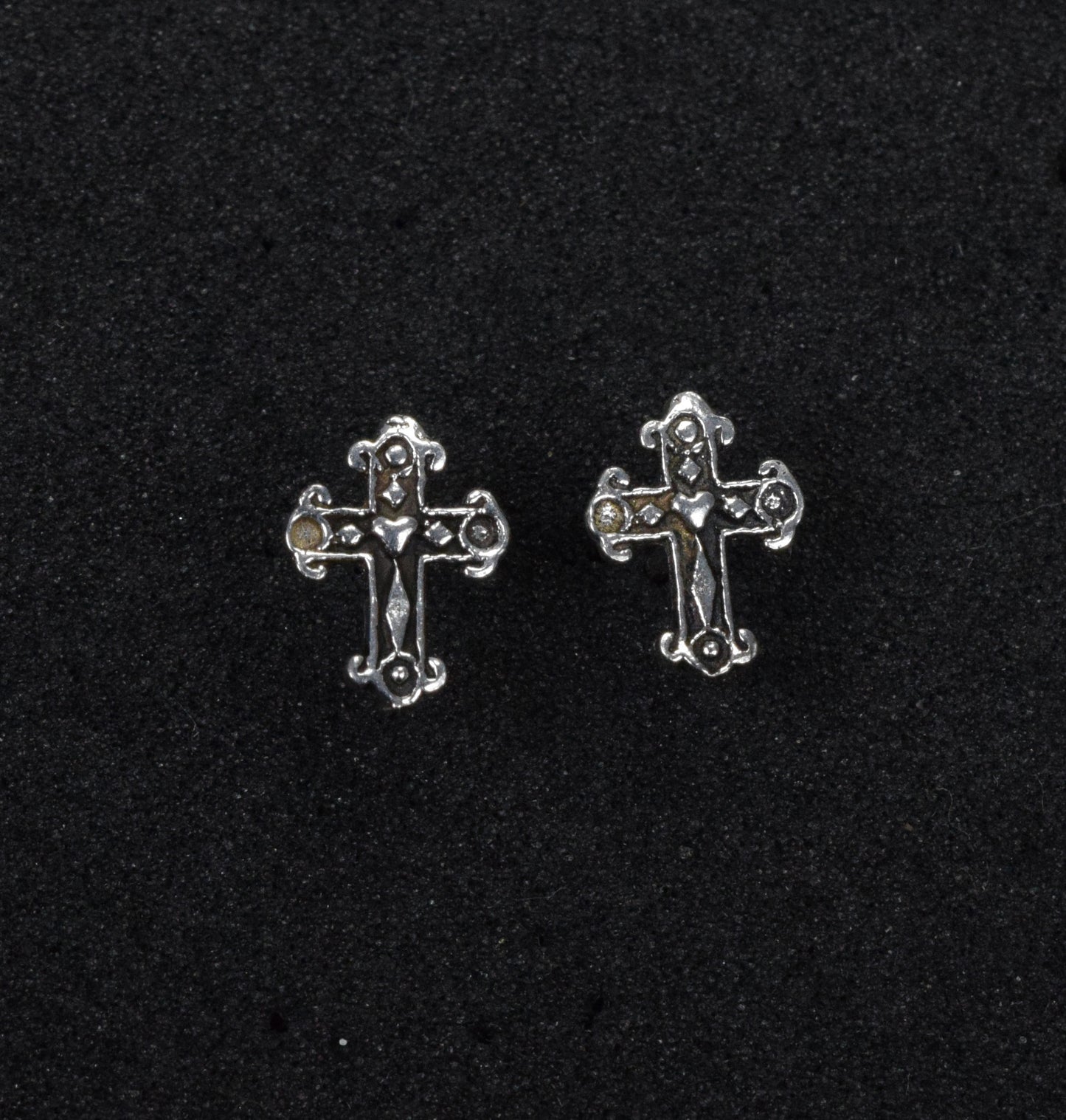 925 Sterling Silver Plain Cross Stud Earring